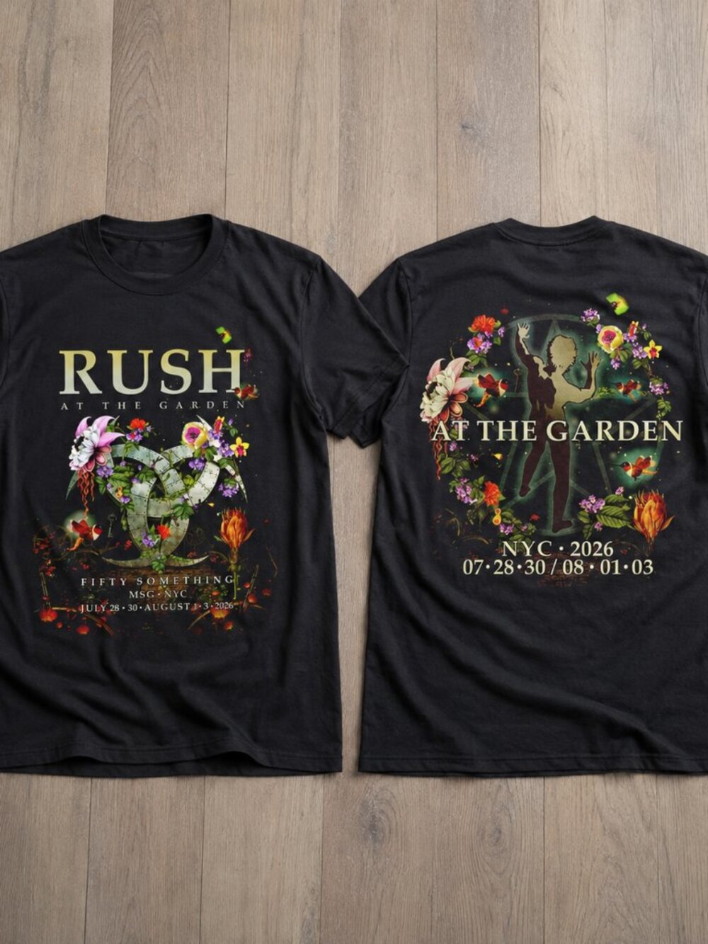 Rush Fifty Something MSG NYC 2026 Tour 2 Sided Concert Band T-Shirt
